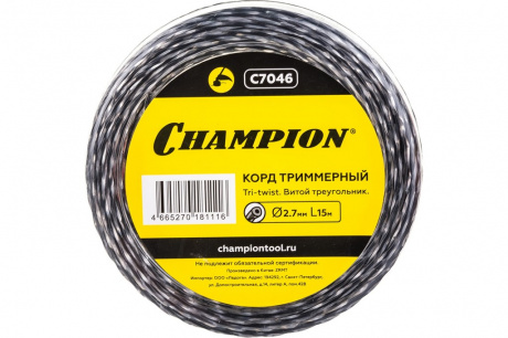 Купить Леска CHAMPION Tri-twist 2,7*15 м (витой треугольник)   C7046 фото №1